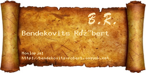 Bendekovits Róbert névjegykártya